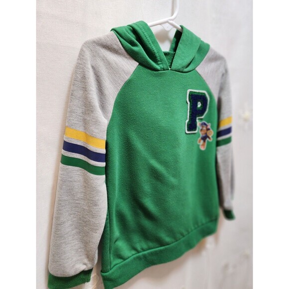 PAW PATROL BOYS 3T GREEN SWEATSHIRT CHASE HOODIE COLLEGIATE LETTER VARSITY TOON - Picture 2 of 12